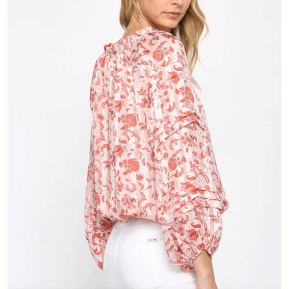 NWOT, Fate Pink Floral Blouse - Picture 2 of 9